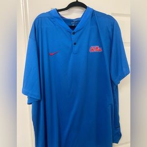 Nike dri fit powder blue Ole Miss mock neck